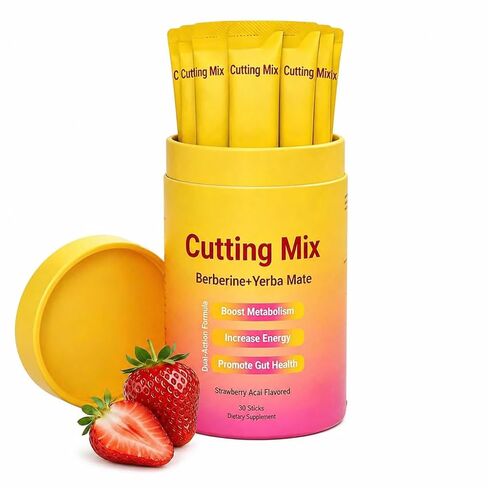 Cutting Drink Mix – Berberine, Chromium, Satiety & Metabolism Suppor | Gut Health & Energy | Sugar-Free, Vegan, Non-GMO | Strawberry Açaí Flavor – 30 Sticks in Saudi Arabia
