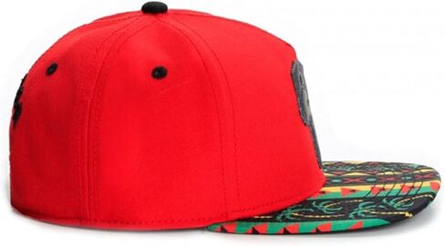 Africa Power Fist Snapback Cap, Red, Hip-Hop Streetwear Flat Brim Hat with Tribal Print Brim, Adjustable, Unisex Adult in Kuwait