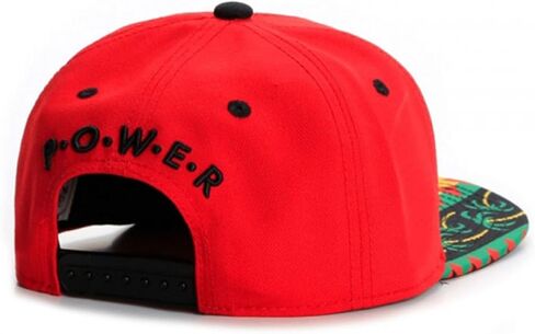 Africa Power Fist Snapback Cap, Red, Hip-Hop Streetwear Flat Brim Hat with Tribal Print Brim, Adjustable, Unisex Adult in Kuwait
