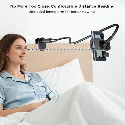 Metal Tablet Holder for Kindle Reading in Bed, Easy Adjust Hands Free Lazy Arm Mount for Kindle Accessories, Gifts for Readers in Saudi Arabia
