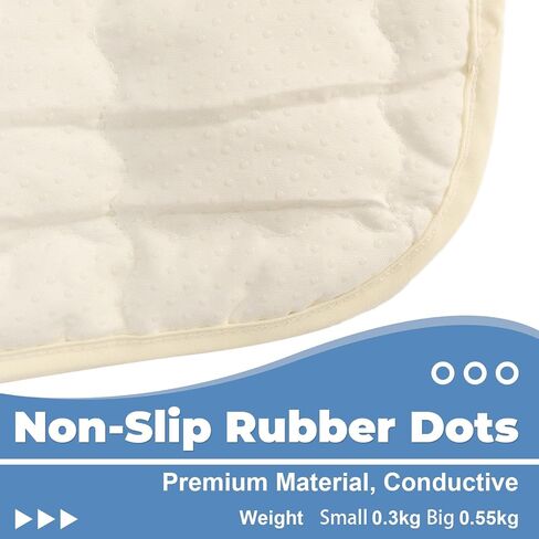 Grounding Mat for Feet 24"x35", Grounding Pad Anti-Slip Mat, Grounding Blanket Soft Cotton & Silver Fiber, Grounding Sheet for Enhanced Sleep, Stress Relief (Cream) in Saudi Arabia