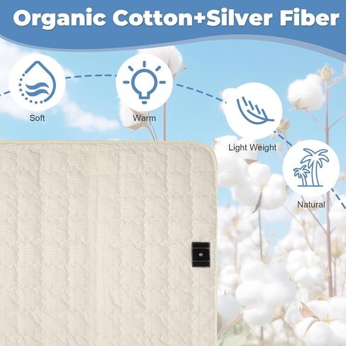 Grounding Mat for Feet 24"x35", Grounding Pad Anti-Slip Mat, Grounding Blanket Soft Cotton & Silver Fiber, Grounding Sheet for Enhanced Sleep, Stress Relief (Cream) in Saudi Arabia