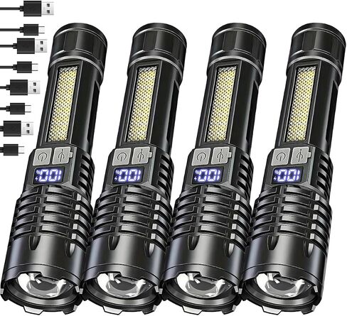 NAKCNM Flashlights LED Rechargeable, 1000000 High Lumen Flash Light with Digital Power Display and 5 Modes Super Bright Flashlight for Emergencies Camping Outdoor in Kuwait