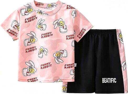 Boys Girls 2 Piece Summer Outfits Kids Camouflage Quick-dry Mesh Shorts Set in Saudi Arabia