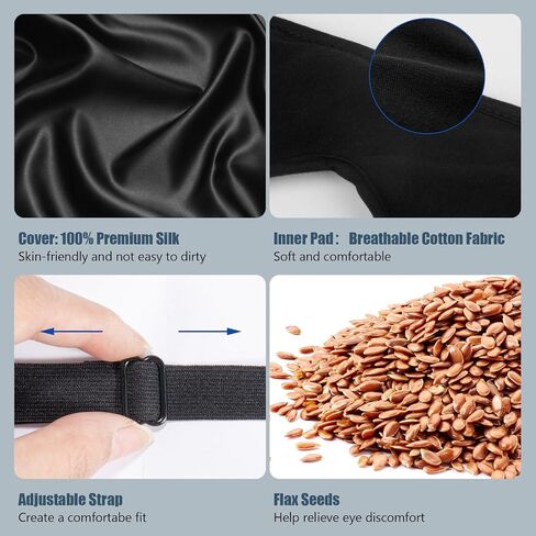 Heated Eye Mask, Mutilplx Cordless Heated Eye Masks for Dry Eyes, Washable Warm Eye Compress Eye Heating Pad for Eye Relief Stye Treatment Improved Sleep Travel (Black) in Saudi Arabia