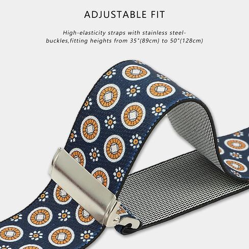 Men Button Suspenders Adjustable,1.4 Inch Wide Heavy Duty Y-Back Elastic Mens Suspenders with Leather Buttons in Kuwait