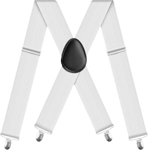 WOXVM Mens Suspenders 2 Inch Wide X-Back Braces with 4 Strong Metal Clips Adjustable Heavy Duty Suspenders for Men Women in Saudi Arabia