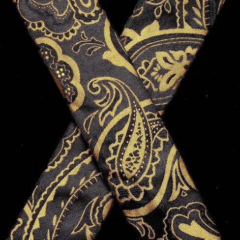 Hi-Tie Black Gold Mens Suspenders Bowtie Set Floral Suspenders Pre-tied Bow Tie Pocket Square Cufflinks Adjustable Y Shape 6 Clips Braces Tuxedo in Kuwait