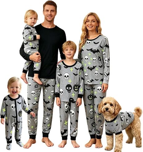 مطابقة مجموعة بيجاما العائلة - PJS PRINT PRINT 2 قطعة للبالغين والأطفال | بيجامات عائلة العطلة in Kuwait