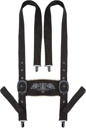 Lederhosen Suspenders German Oktoberfest Suspender Mens Bavarian Beer Festival Alpine Costume Accessory for Adults in Saudi Arabia