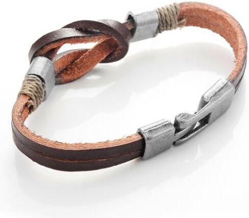 سوار بعقدة بحرية من الجلد البني الداكن من Urban Jewelry له ولها مقاس 8 بوصة (مشبك جديد آمن) in Kuwait