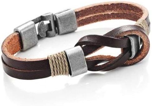 سوار بعقدة بحرية من الجلد البني الداكن من Urban Jewelry له ولها مقاس 8 بوصة (مشبك جديد آمن) in Kuwait