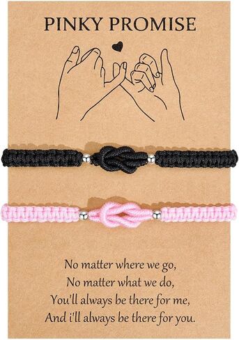 Pinky Promise Bracelet Love Knot Matching Couples Bracelets Jewelry Valentine's Day Gifts for Boyfriend Girlfriend Husband Wife in Saudi Arabia