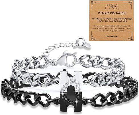 Pinky Promise Bracelet Love Knot Matching Couples Bracelets Jewelry Valentine's Day Gifts for Boyfriend Girlfriend Husband Wife in Saudi Arabia