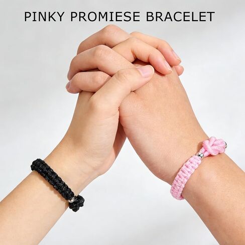 Pinky Promise Bracelet Love Knot Matching Couples Bracelets Jewelry Valentine's Day Gifts for Boyfriend Girlfriend Husband Wife in Saudi Arabia