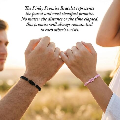 Pinky Promise Bracelet Love Knot Matching Couples Bracelets Jewelry Valentine's Day Gifts for Boyfriend Girlfriend Husband Wife in Saudi Arabia