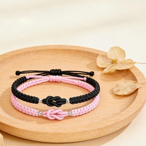 Pinky Promise Bracelet Love Knot Matching Couples Bracelets Jewelry Valentine's Day Gifts for Boyfriend Girlfriend Husband Wife in Saudi Arabia
