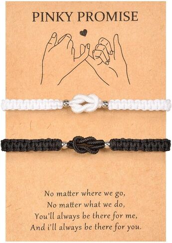 Pinky Promise Bracelet Love Knot Matching Couples Bracelets Jewelry Valentine's Day Gifts for Boyfriend Girlfriend Husband Wife in Saudi Arabia