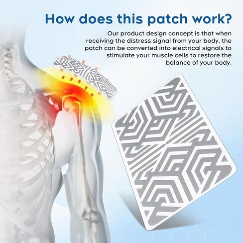 Reusable Pain Patch, for Sore Muscle Relief - Pain Relief Patches for Back, Foot, Knee, Neck & More, Easy Adhesive Application, Fast Acting - Includes 1 Patch, 3 Adhesives&1 Carry Case - 3pcs in Saudi Arabia