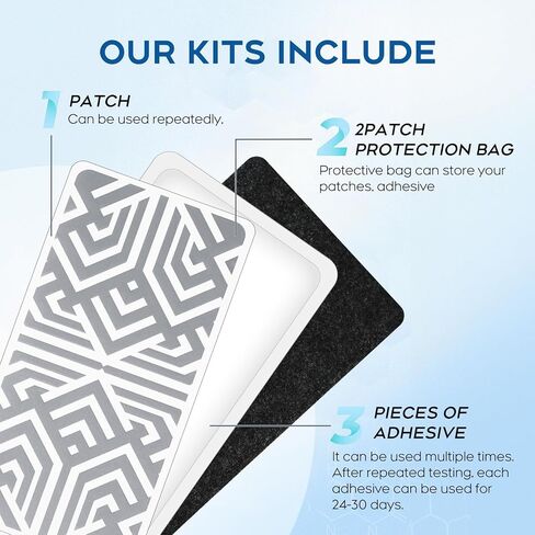 Reusable Pain Patch, for Sore Muscle Relief - Pain Relief Patches for Back, Foot, Knee, Neck & More, Easy Adhesive Application, Fast Acting - Includes 1 Patch, 3 Adhesives&1 Carry Case - 3pcs in Saudi Arabia