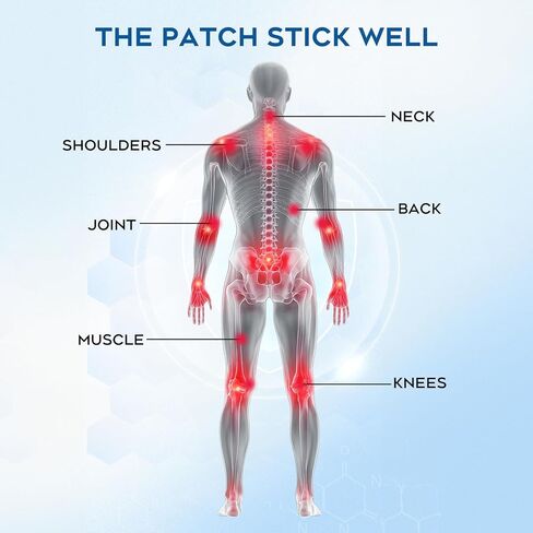 Reusable Pain Patch, for Sore Muscle Relief - Pain Relief Patches for Back, Foot, Knee, Neck & More, Easy Adhesive Application, Fast Acting - Includes 1 Patch, 3 Adhesives&1 Carry Case - 3pcs in Saudi Arabia