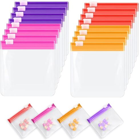 16pcs Pill Pouch Bags Reusable Zippered Pill Pouch Set Translucent Medicine Organizer Self Sealing Travel Small EVA Bags with Slide Lock for Small Items Storage in Saudi Arabia