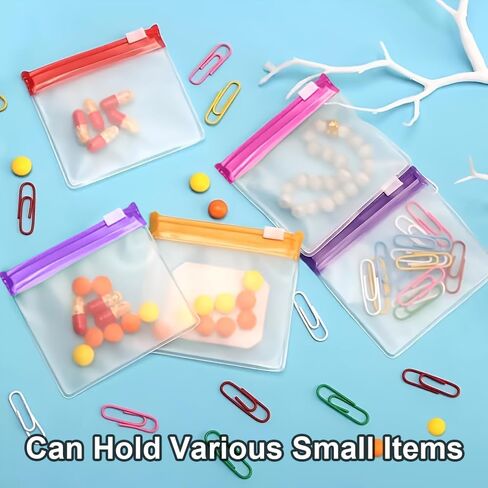 16pcs Pill Pouch Bags Reusable Zippered Pill Pouch Set Translucent Medicine Organizer Self Sealing Travel Small EVA Bags with Slide Lock for Small Items Storage in Saudi Arabia