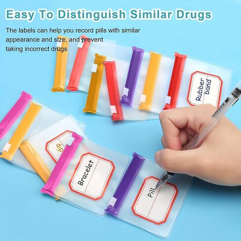 16pcs Pill Pouch Bags Reusable Zippered Pill Pouch Set Translucent Medicine Organizer Self Sealing Travel Small EVA Bags with Slide Lock for Small Items Storage in Saudi Arabia