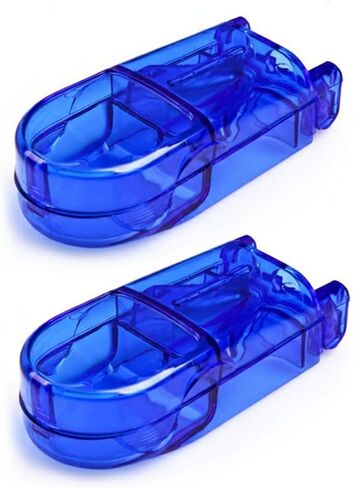 Pill Cutter and Splitter for Small Tablets, Daily Pill Organizer with Built in Storage Compartment, 2 Pack White in Kuwait