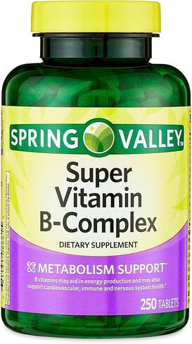 Spring Valley Super Vitamin B Complex Calcium Carbonate, Ascorbic Acid 250 Tablets - Set by Basket Goods in Saudi Arabia