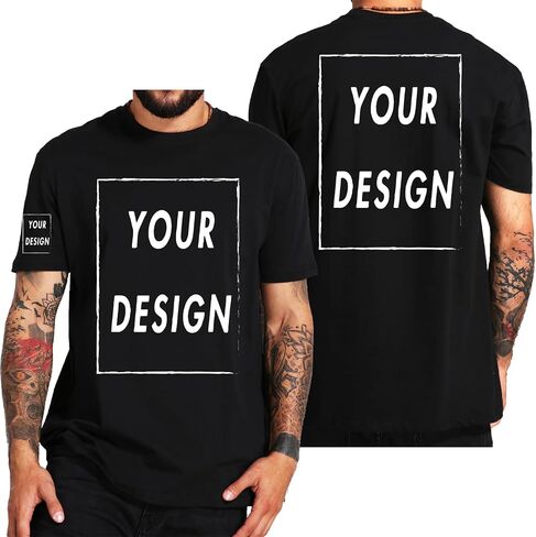 Custom T Shirt for Men Women Design Your Own Front Back Print Personalized T-Shirts in Kuwait