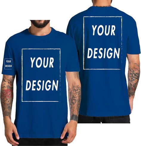 Custom T Shirt for Men Women Design Your Own Front Back Print Personalized T-Shirts in Kuwait