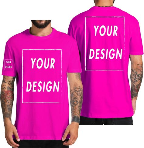 Custom T Shirt for Men Women Design Your Own Front Back Print Personalized T-Shirts in Kuwait