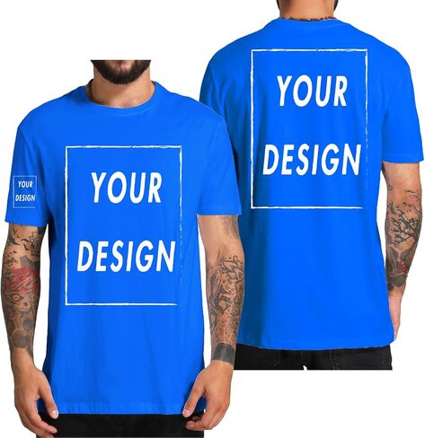 Custom T Shirt for Men Women Design Your Own Front Back Print Personalized T-Shirts in Kuwait