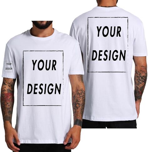 Custom T Shirt for Men Women Design Your Own Front Back Print Personalized T-Shirts in Kuwait