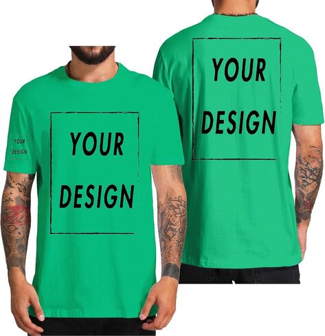 Custom T Shirt for Men Women Design Your Own Front Back Print Personalized T-Shirts in Kuwait