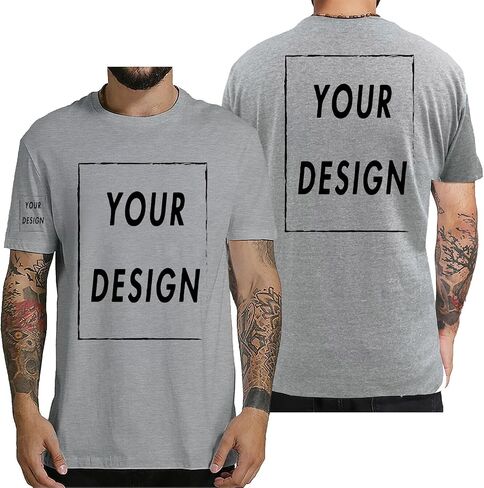 Custom T Shirt for Men Women Design Your Own Front Back Print Personalized T-Shirts in Kuwait