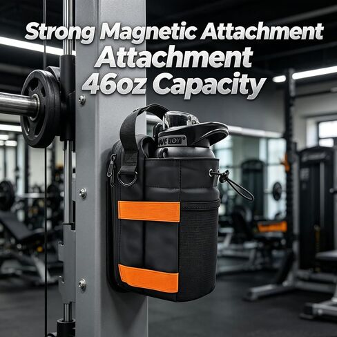 Magnetic Gym Bag For Men and Women Sling Sport Bag | Magnet/Hanging System,Detachable Magnetic Plate｜46oz bottle Capacity｜Essential for Gym & Camping Travel in Saudi Arabia