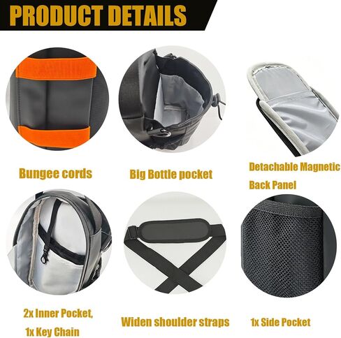 Magnetic Gym Bag For Men and Women Sling Sport Bag | Magnet/Hanging System,Detachable Magnetic Plate｜46oz bottle Capacity｜Essential for Gym & Camping Travel in Saudi Arabia