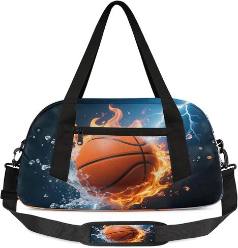 Smashed Basketball Duffel Bag for Kids Overnighter Small Duffle Bags for Boys & Girls, Sleepovers and Travel Duffel Bag for Kids, Carry-On Size & Ideal for School Practice or Sport Gym Bags in Kuwait