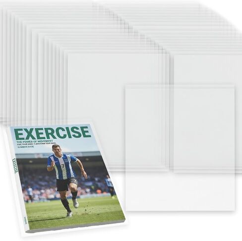 100 PCS Magazine Protectors Clear Plastic Sleeves, Resealable Magazine Bags Comic Book Size 9.25 x 11.42 Inch, Protective Storage Covers for Magazines, Documents, Photos & Collectibles in Kuwait