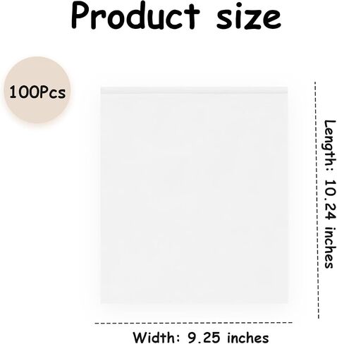 100 PCS Magazine Protectors Clear Plastic Sleeves, Resealable Magazine Bags Comic Book Size 9.25 x 11.42 Inch, Protective Storage Covers for Magazines, Documents, Photos & Collectibles in Kuwait
