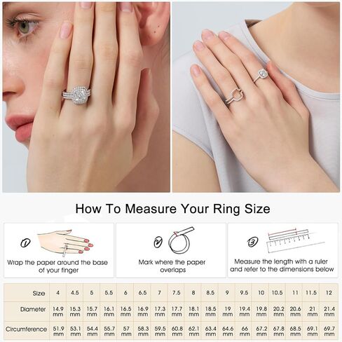 2.5CT Moissanite Wedding Ring Set for Women D Color VVS1 Cushion Cut Bridal Set Wedding Bands S925 Sterling Silver with 18K White Gold Plated Engagement Anniversary Rings for Her Size 9 in Saudi Arabia