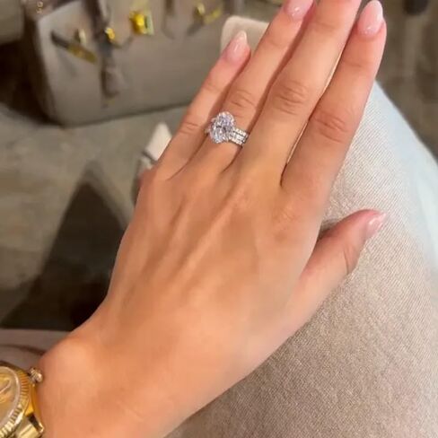 925 Sterling Silver Bridal Rings Sets AAA Cubic Zirconia CZ Promise Ring 3pcs Set Round Cut 3ct Halo Solitare Bridal Rings Sets Oval Cut CZ Engagement Rings Wedding Band for Women Size 6 in Saudi Arabia