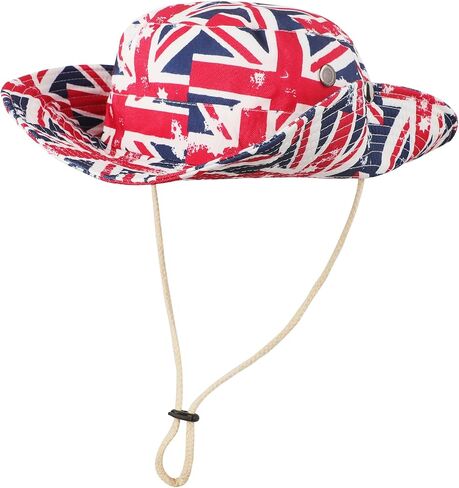 UK British Union Jack Flag Cowboy Cowgirl Hat Vintage Western Cowboy Roll Up Fedora Summer Sun Hat for Women Men in Kuwait