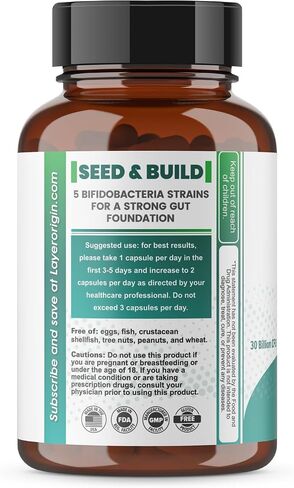 PureBifido Probiotics with 5 Strains of Bifidobacteria for Seeding Gut Microbiome and Boosting Your Gut Health, 30 Servings, HMO-Prebiotic Responding Strains in Saudi Arabia