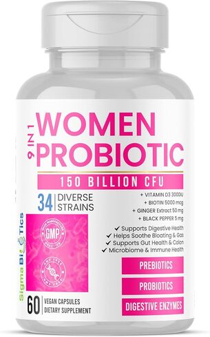 Probiotics for Men - 150 Billion CFU Acidophilus Capsules with Prebiotics & Postbiotics - Supports Gut Microbiome, Colon & Immune Health - 37 Strains with Digestive Enzymes - 60 Vegan Capsules in Saudi Arabia