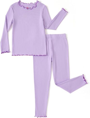 PATPAT Toddler Girls Pajama Sets Ages 2-12 Years - Snug Fit Long Sleeve Shirring Sleepwear, Soft Breathable Kids PJs in Kuwait