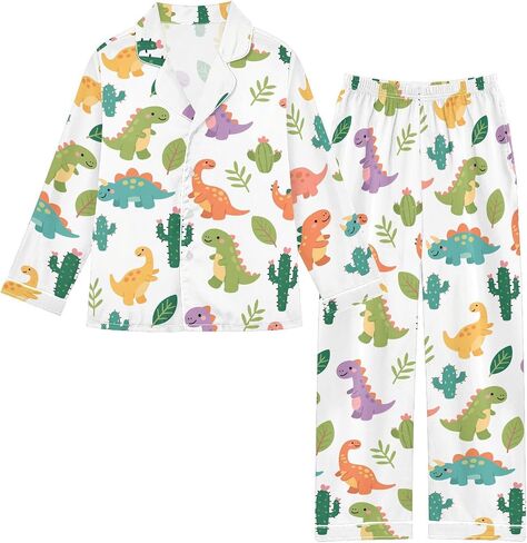 Two Piece Long Sleeve Satin Pajamas Set Comfy Silk Sleepwear Button Down Top and Pants Pjs in Saudi Arabia