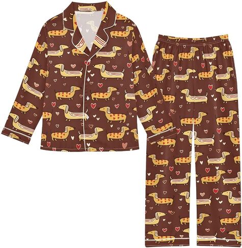 Two Piece Long Sleeve Satin Pajamas Set Comfy Silk Sleepwear Button Down Top and Pants Pjs in Saudi Arabia
